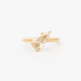 1.19 ct Tilted Champagne Pear Vault Five-Prong Solitaire