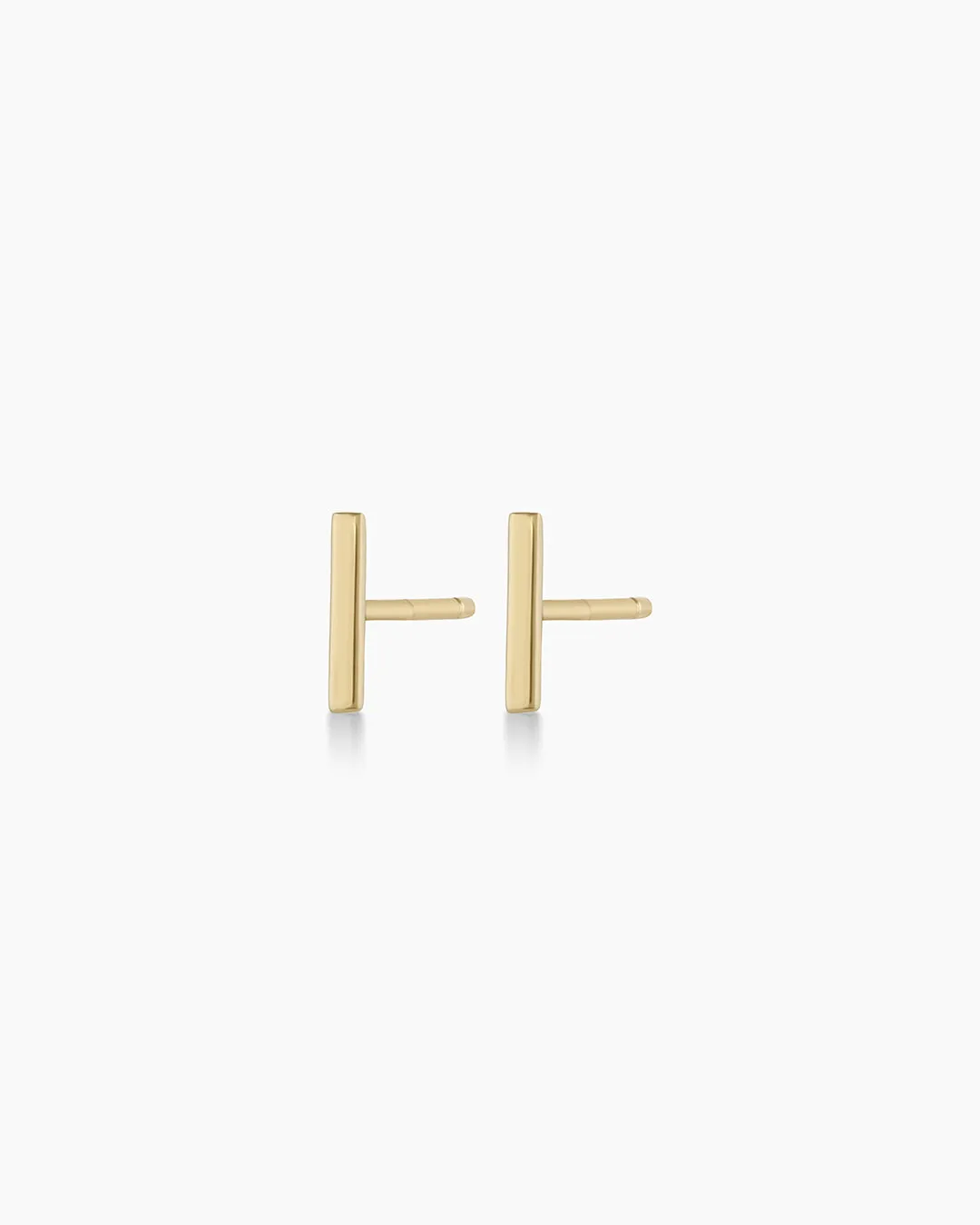 14k Gold Rose Bar Studs