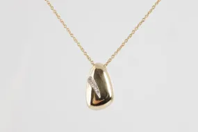 16" Morado 18k Yellow Gold 0.04tcw Diamond Tear Drop Pendant Necklace (7.30g.)