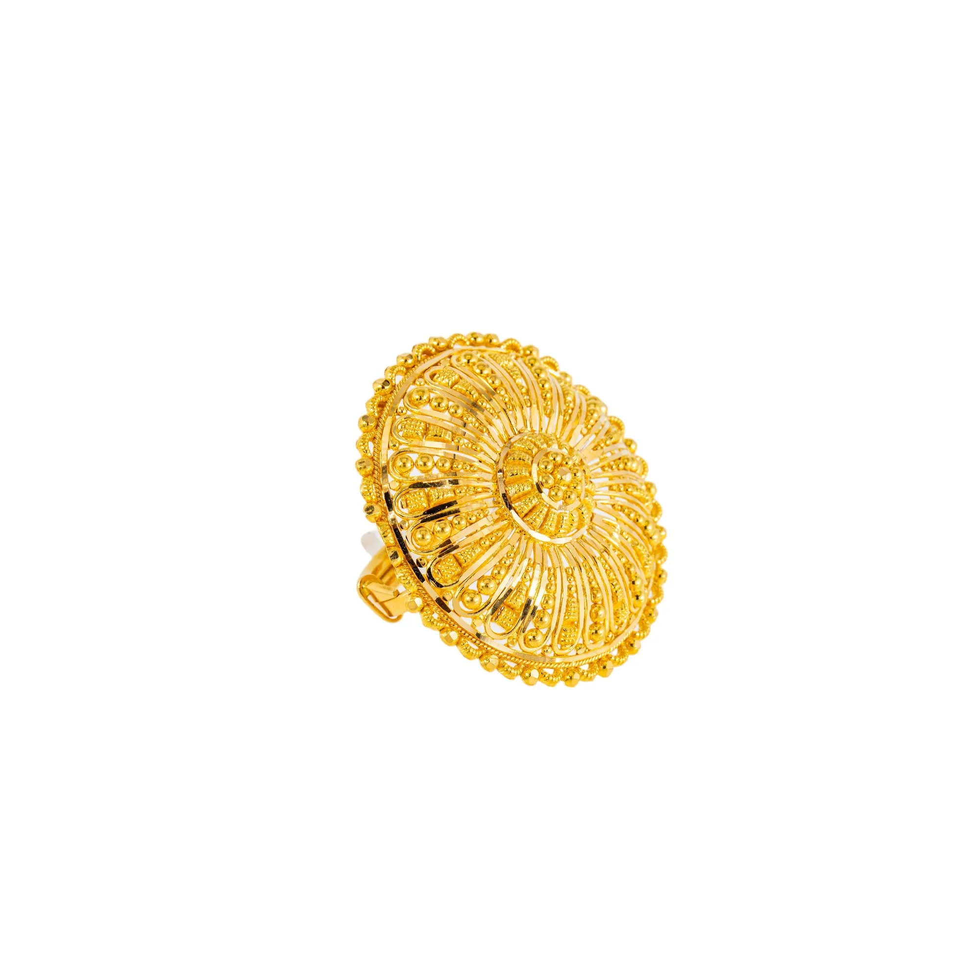 22K Antique Gold Cocktail Ring (10.3gm)