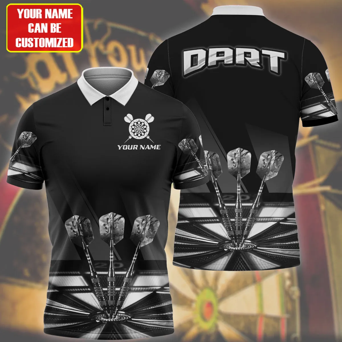 3D All Over Print Multi Color Dart Polo Shirt, Gift for Dad and Son, Dart Team Uniform