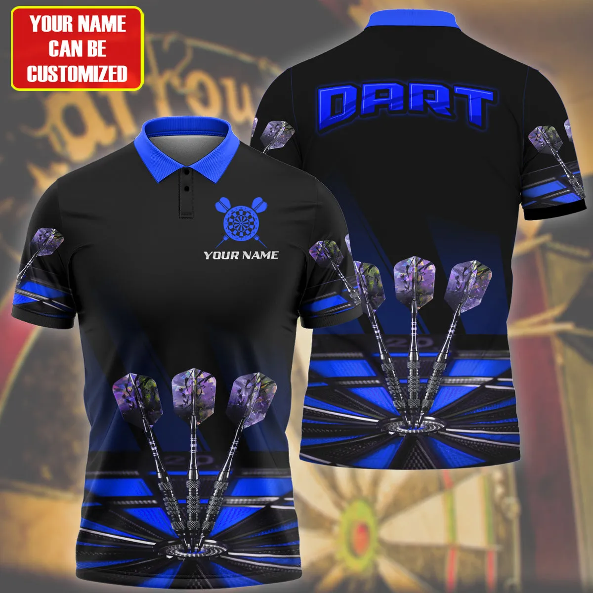 3D All Over Print Multi Color Dart Polo Shirt, Gift for Dad and Son, Dart Team Uniform