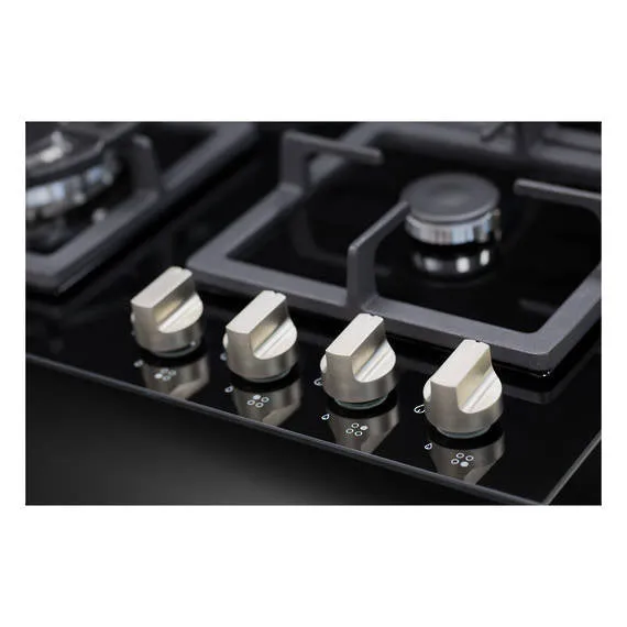 600mm Hob, 3 Burner   Wok, Gas, Black Glass HO-7-6G-3GW