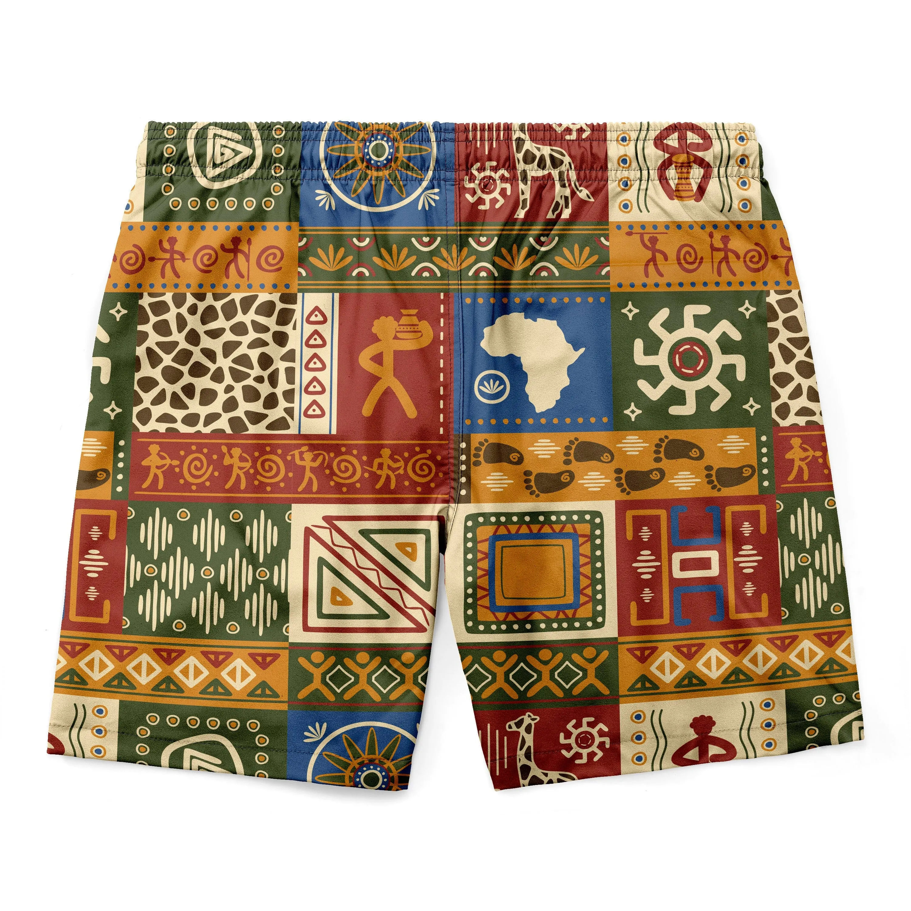 African Patterns Collage Hawaiian Shirt and Shorts Set