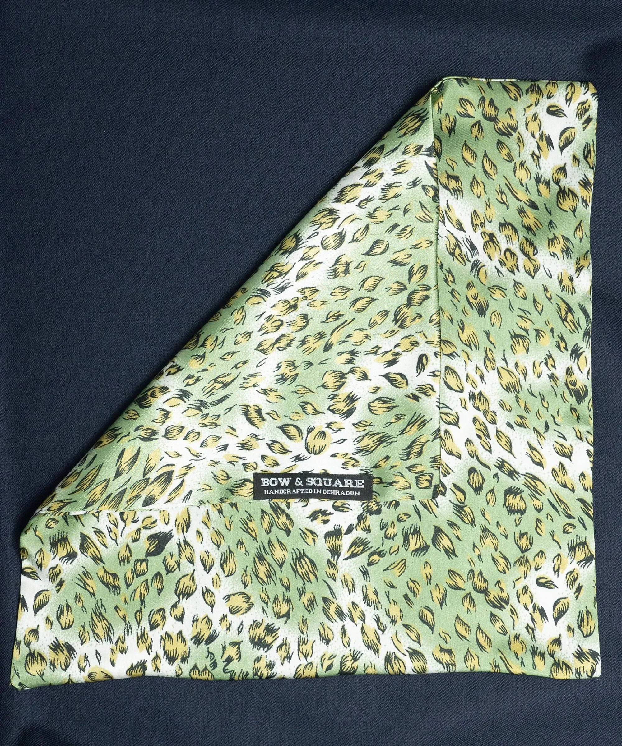 After 8 Abstract Green Pocket Square