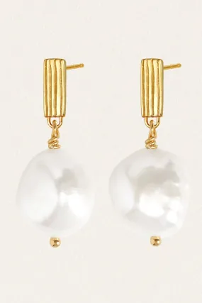 Baroque Pearl Earrings - Gold