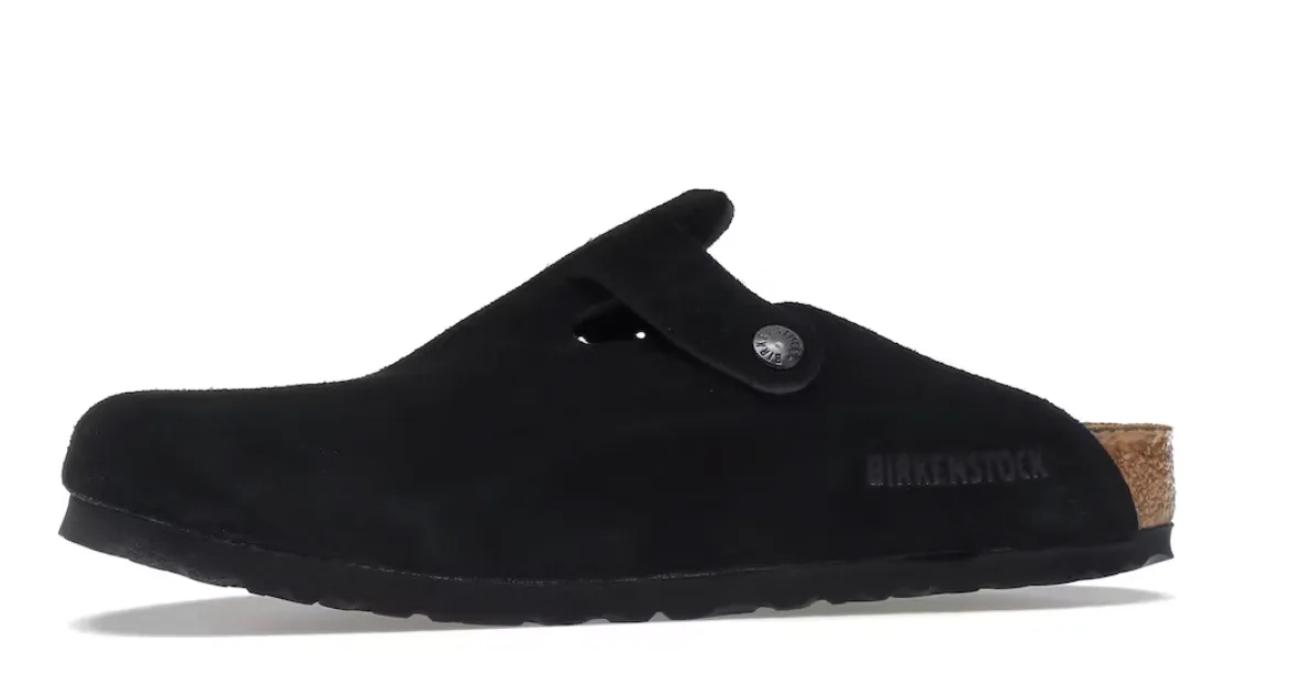 BIRKENSTOCK BOSTON SOFT FOOTBED SUEDE BLACK