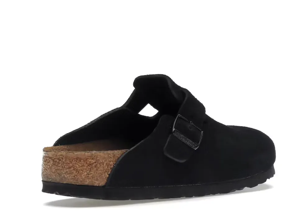 BIRKENSTOCK BOSTON SOFT FOOTBED SUEDE BLACK