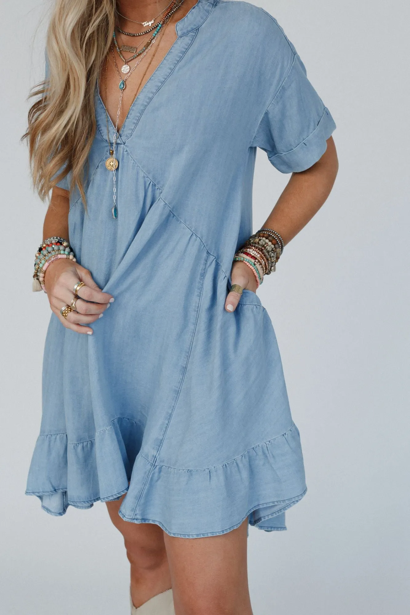 Dream Drifter Denim Dress - Light Denim