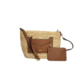 DUNE Raffia Straw & Leatherette Davenporte Crossbody Bag | Like New |