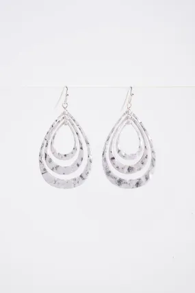 Emilia Hammered Teardrop Metal Drop Earrings