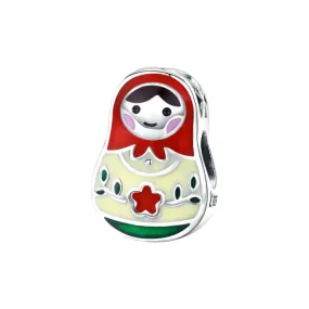 Enamel Matryoshka Doll Charm 925 Sterling Silver