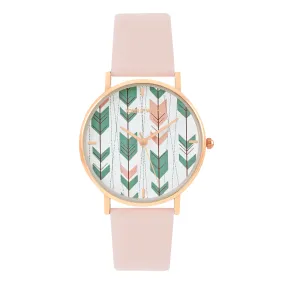 Enchantress Pink PU Strap Watch