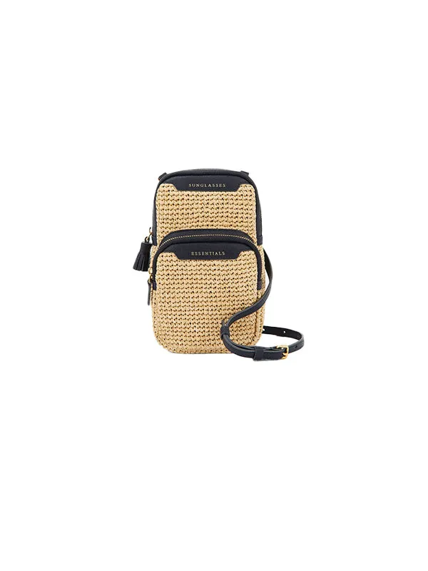 Essentials Cross Body in Raffia with Marine