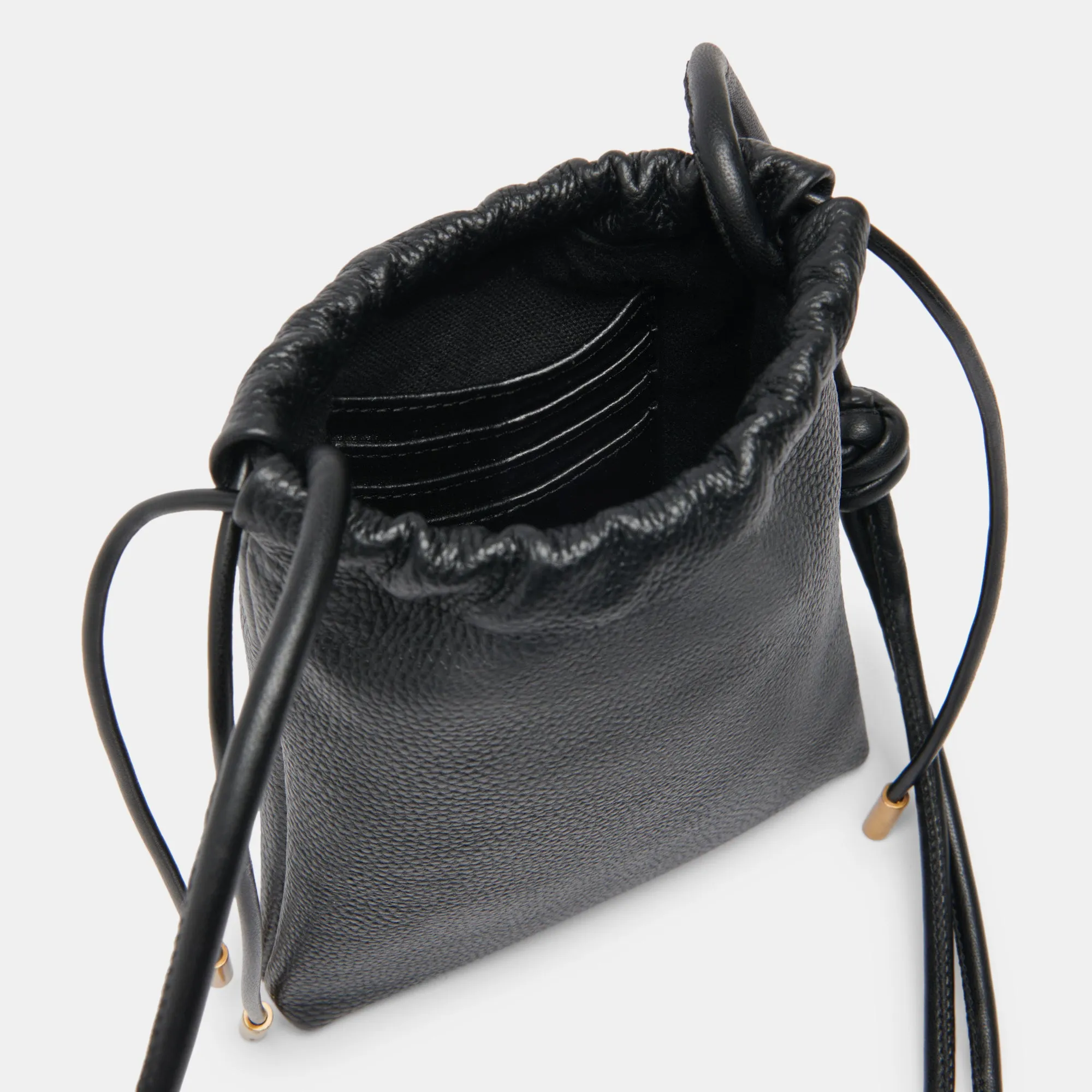 EVIE CROSSBODY POUCH BLACK PEBBLE LEATHER