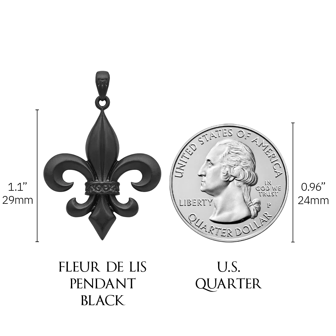 Fleur de Lis Pendant - Black