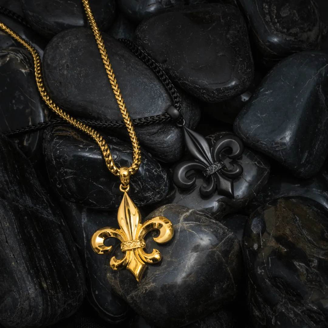 Fleur de Lis Pendant - Black