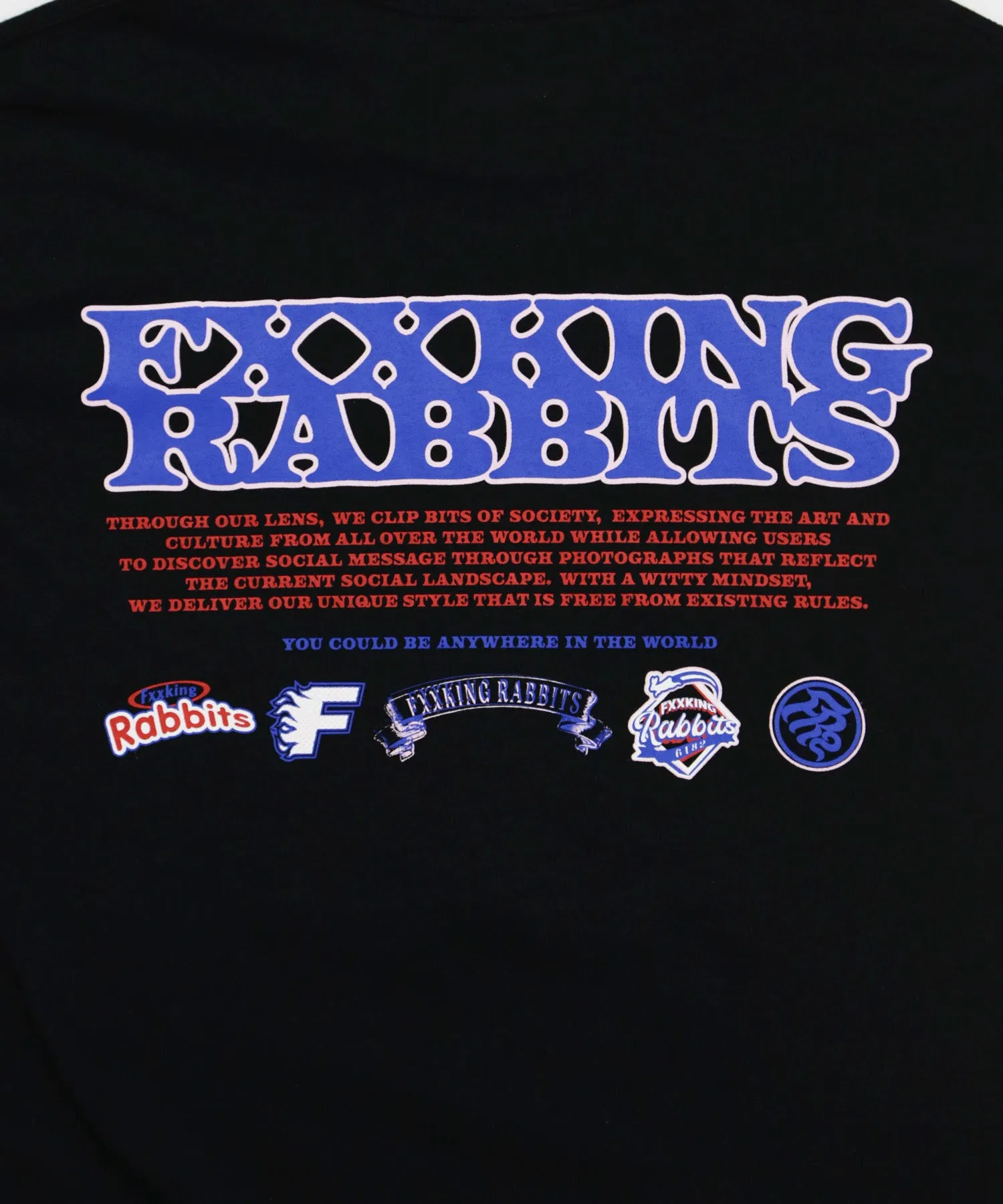 #FR2 PLAYING RABBITS L/S T-SHIRT-BLACK