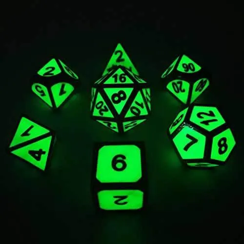 Glow in the Dark Dice With Dragon Eye Bag