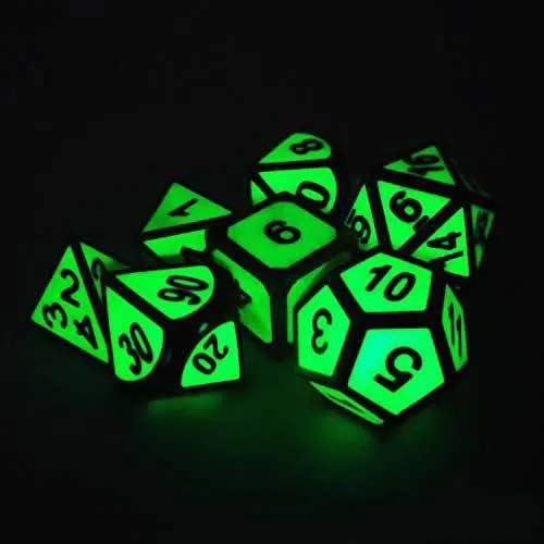 Glow in the Dark Dice With Dragon Eye Bag