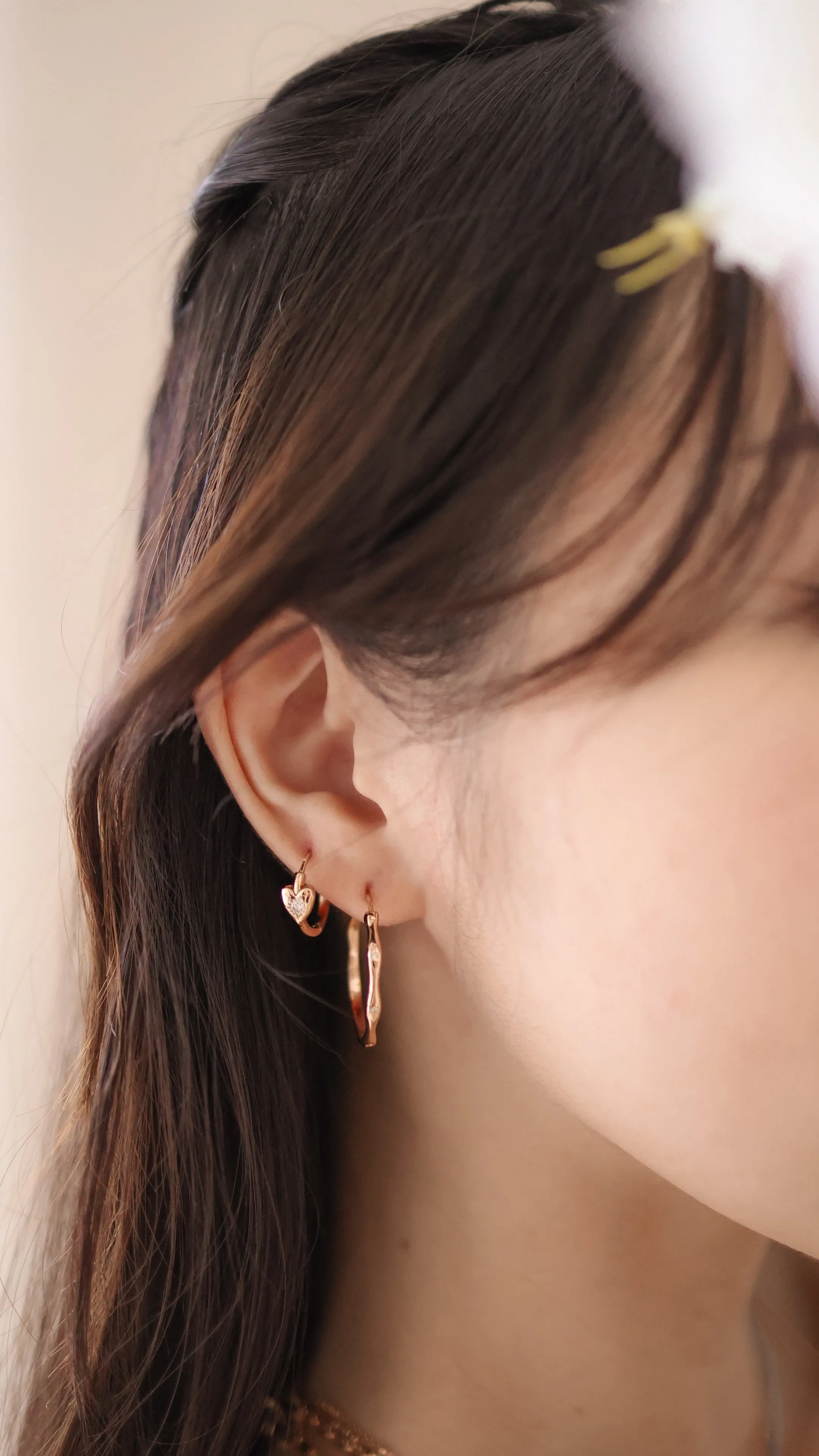 Gold Dainty Hoop Earrings - Flow