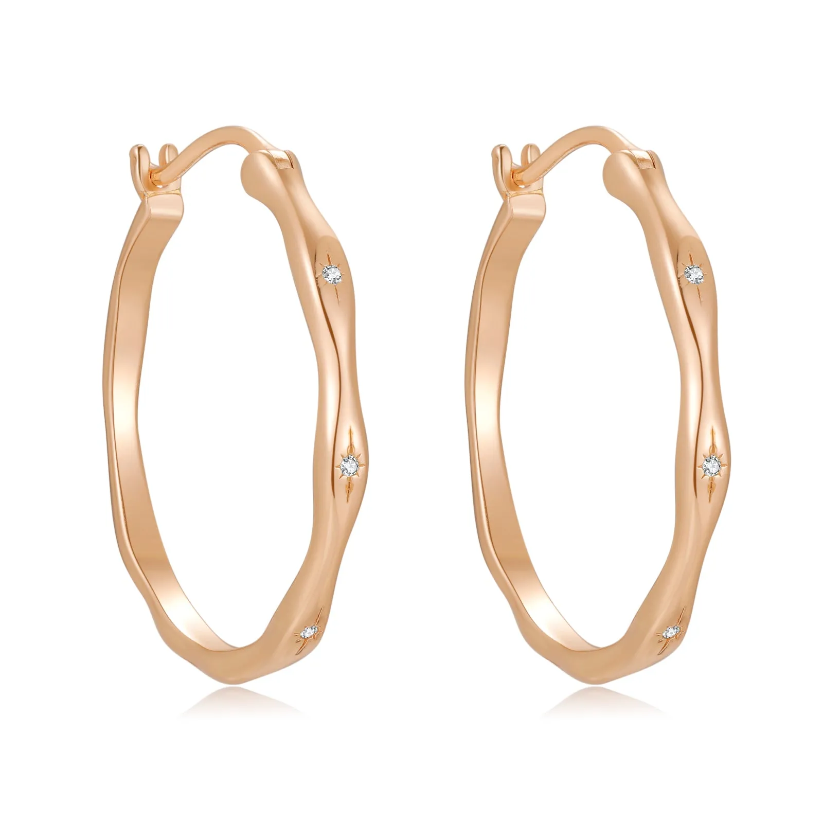 Gold Dainty Hoop Earrings - Flow