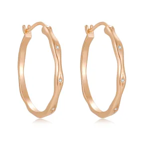 Gold Dainty Hoop Earrings - Flow