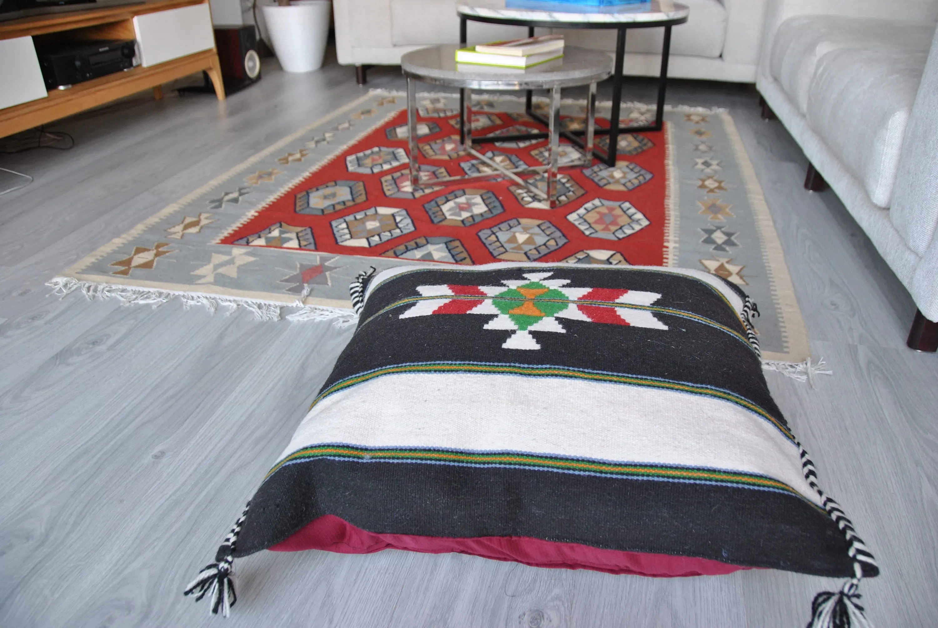 Handmade Large Pillow case, Bedouin Floor pillow pouf,  wool