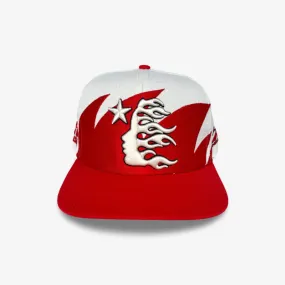 Hellstar Sports Snapback Hat 'Shark Teeth' Off White / Red SS24