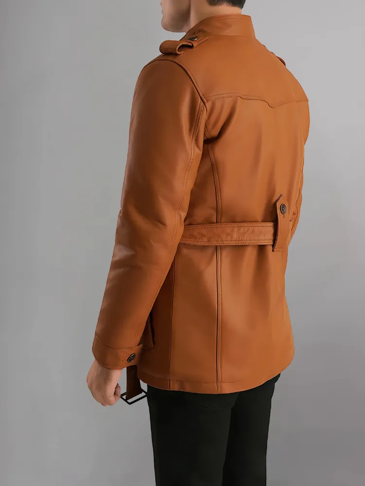 Hunter Tan Brown Leather Coat