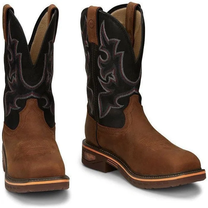 Justin Men's Resistor 11 Nano Comp Toe Western Work Boot -Brown- CR4012