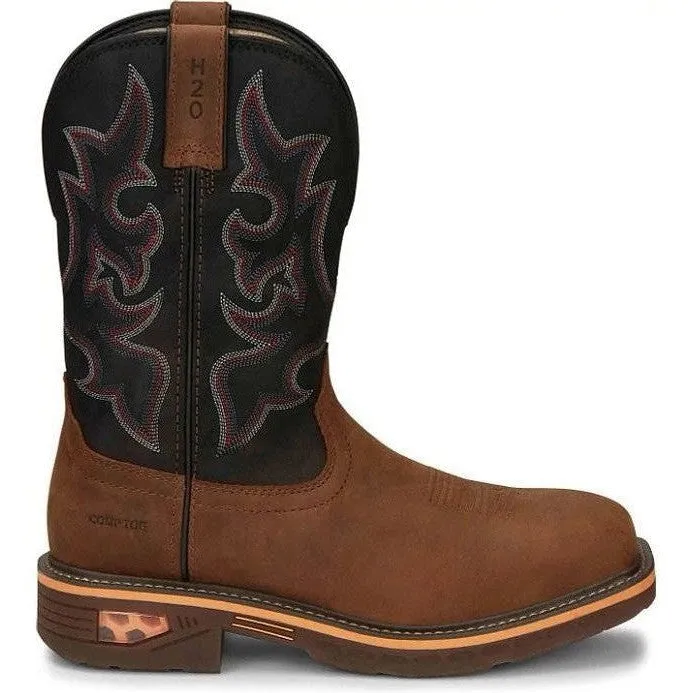 Justin Men's Resistor 11 Nano Comp Toe Western Work Boot -Brown- CR4012