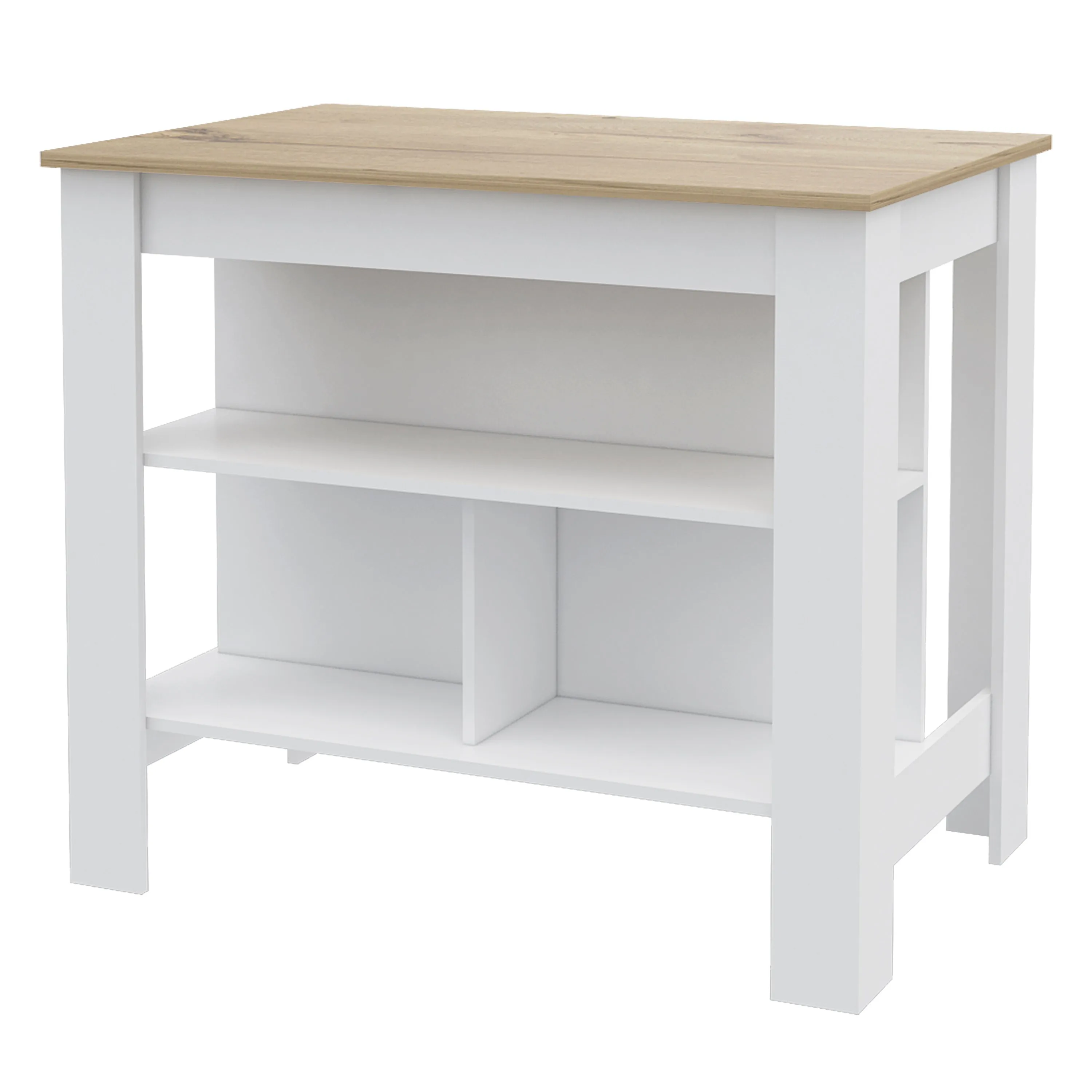 Kitchen Island Dozza White/Light Oak