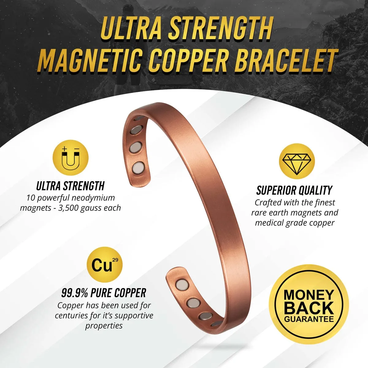 Magnetic Therapy Copper Cuff Bracelet