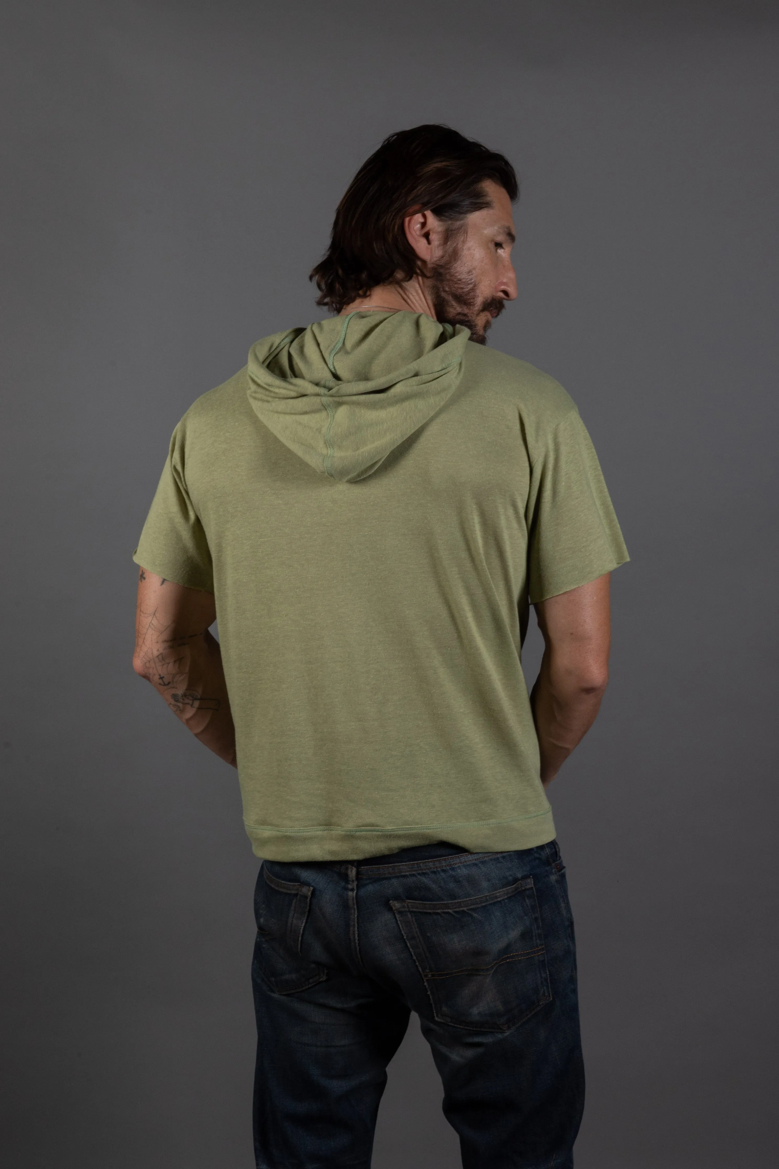 Men's Jersey Tee Kangaroo Pocket Hoodie