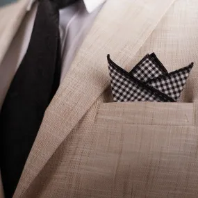 Monochrome  Geometric Black Pocket Square