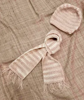 Oatmeal Crochet Scarf and Cap