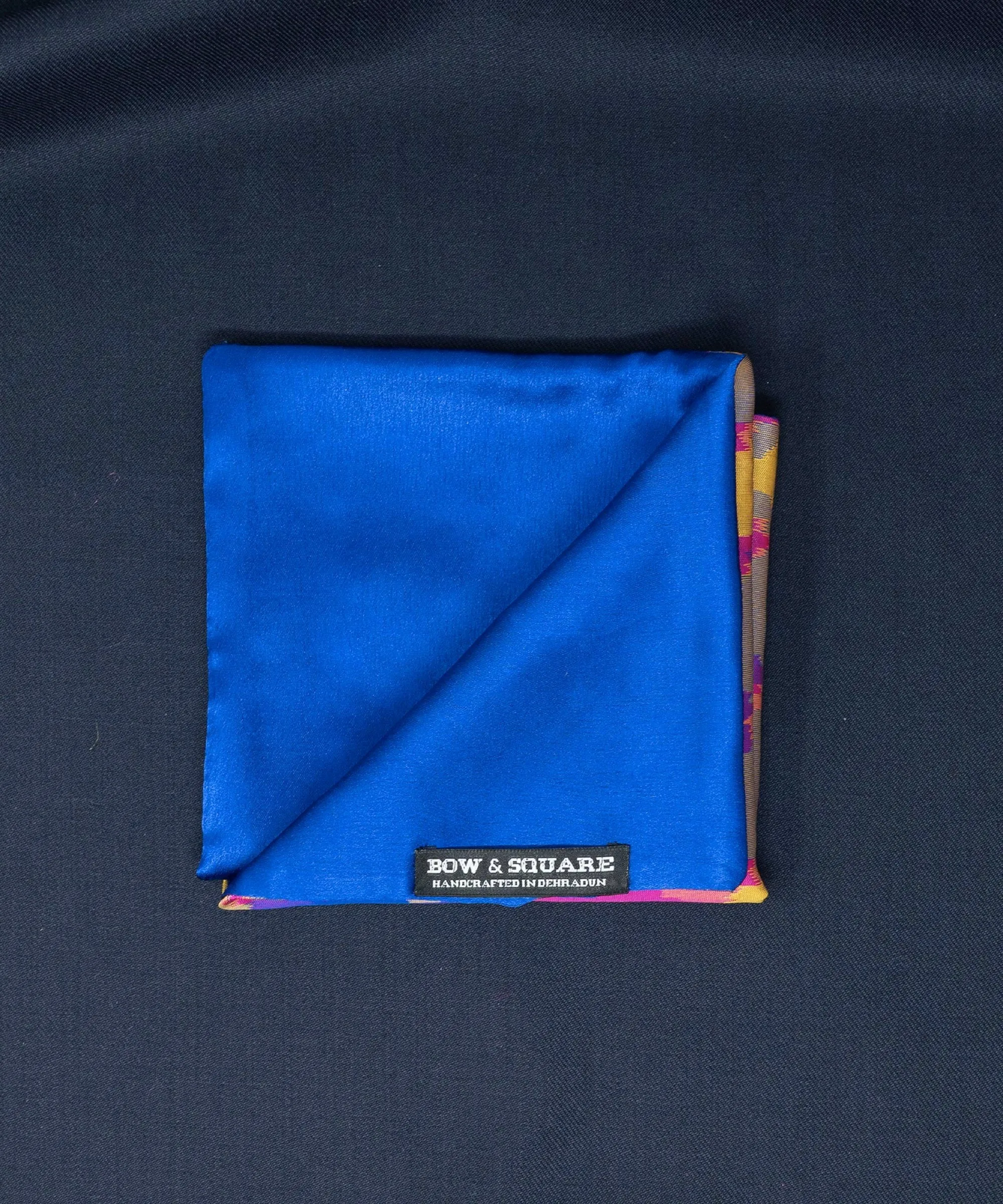 Old School Geometric Blue Pocket Square