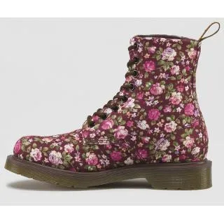 Page Cherry Red Rose Canvas Boots