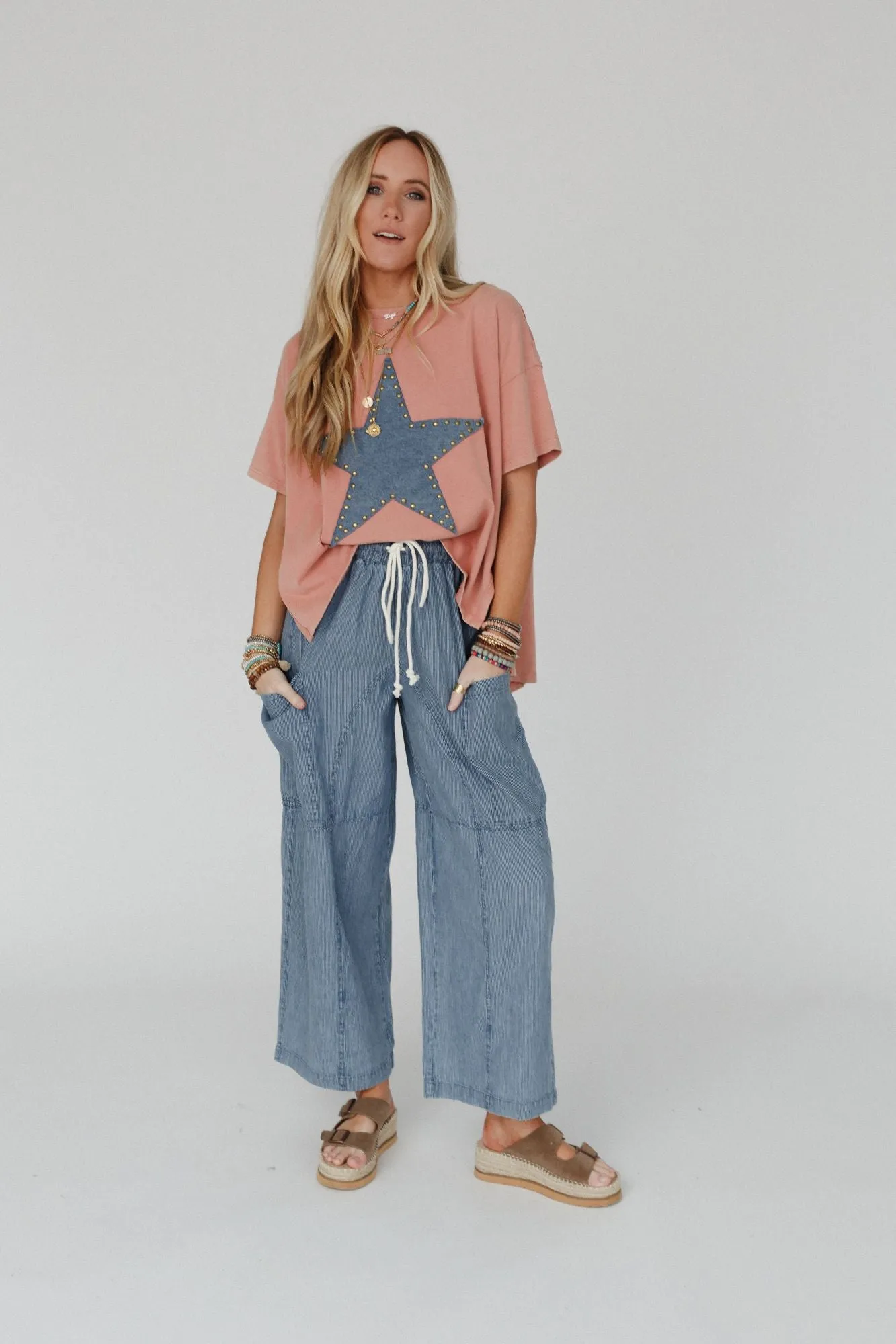 Piece Of Paradise Wide Leg Pants - Blue