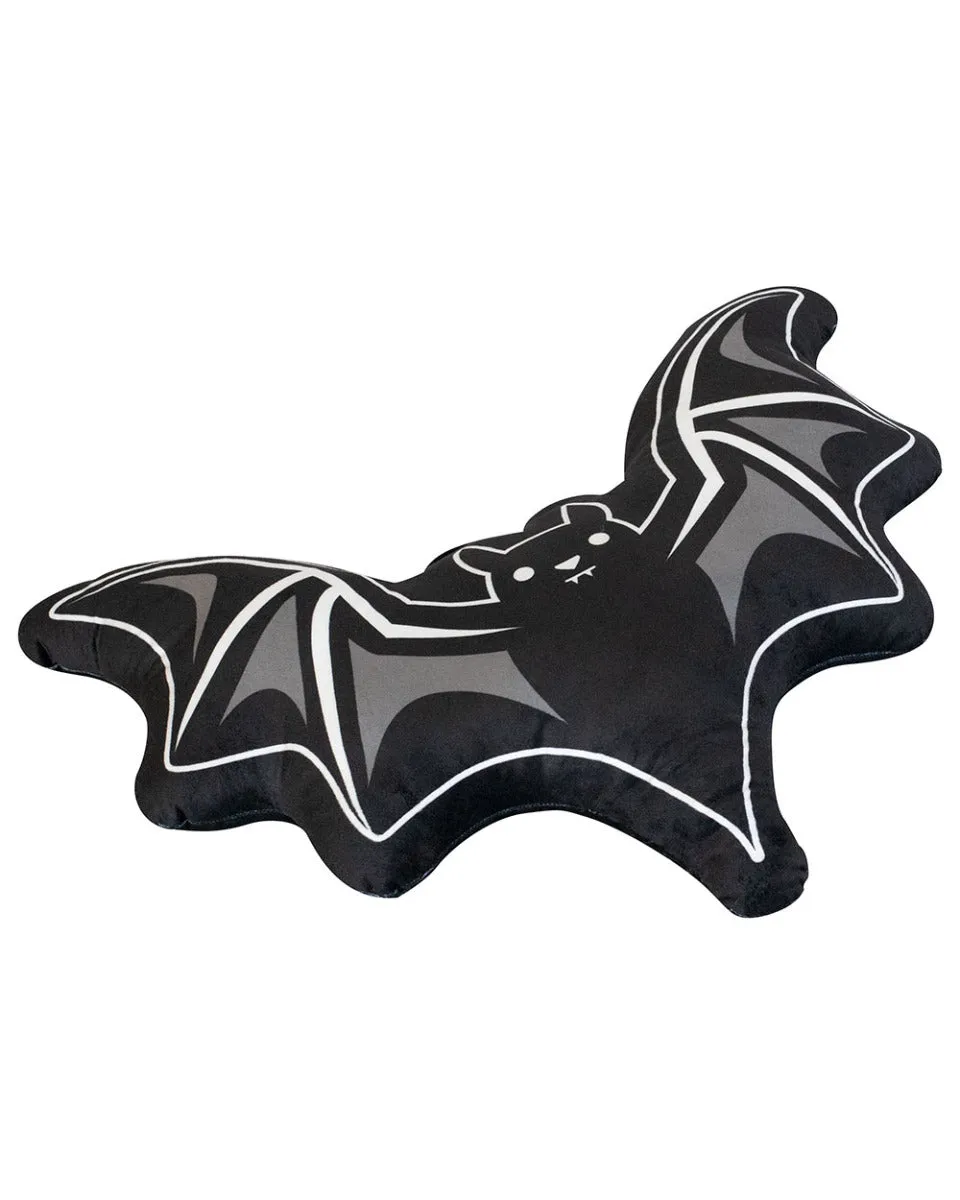 PILLOW - CUTE BAT 60CM BLACK WAKE N BAKE