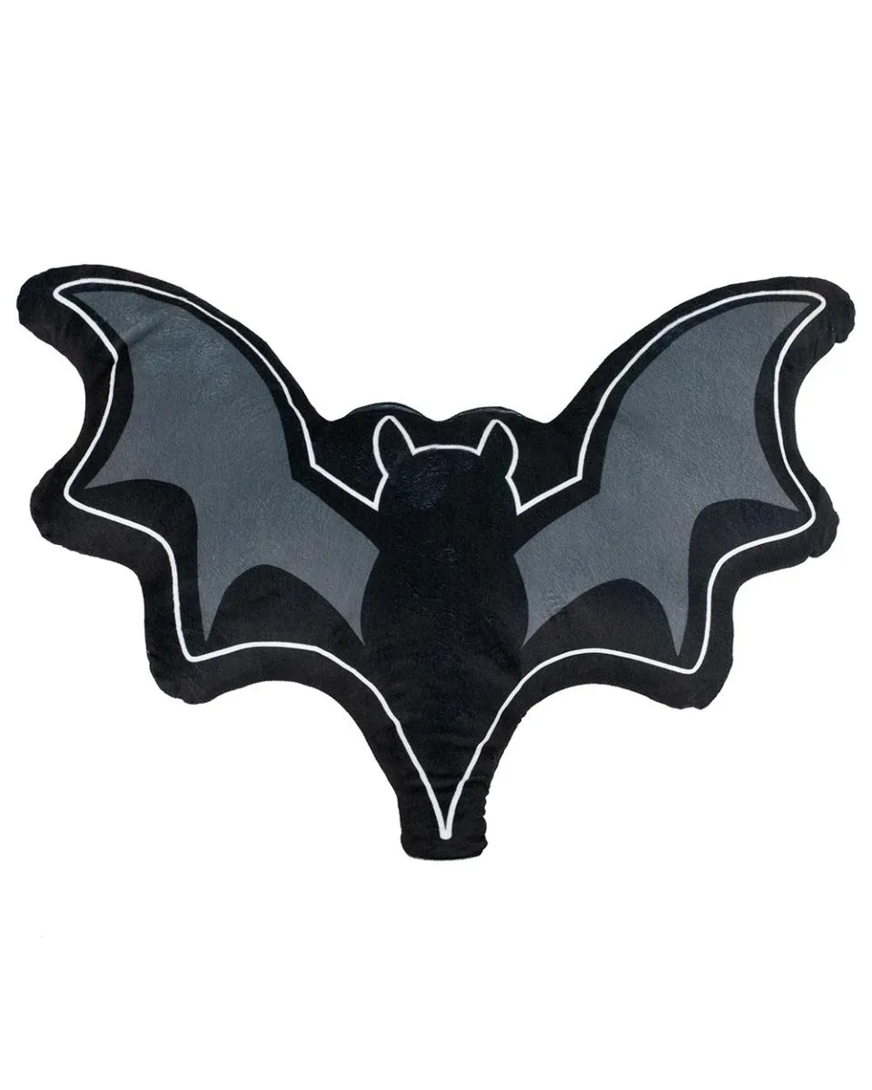 PILLOW - CUTE BAT 60CM BLACK WAKE N BAKE