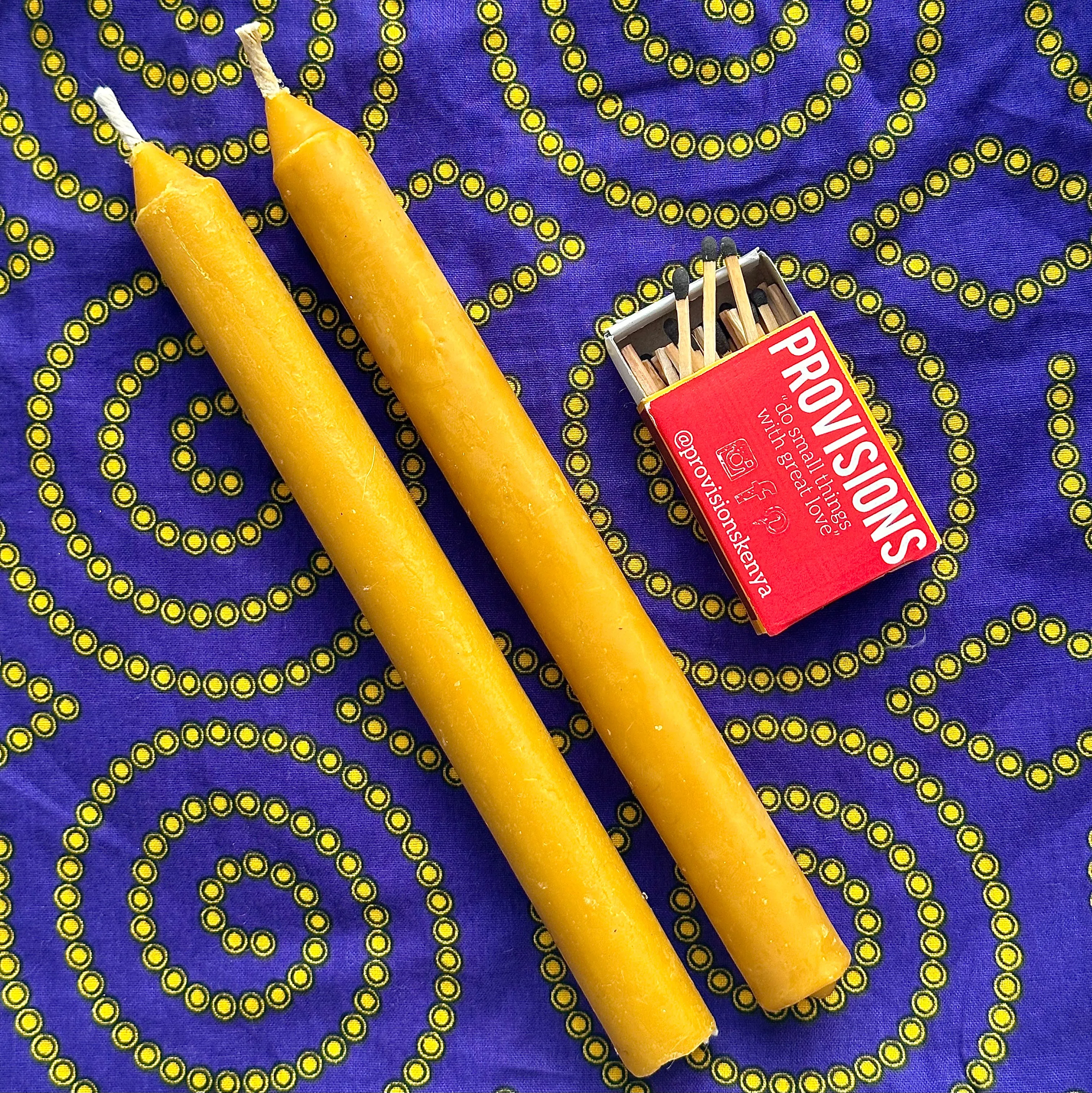 Pure Beeswax Taper Candles (Set of 2)