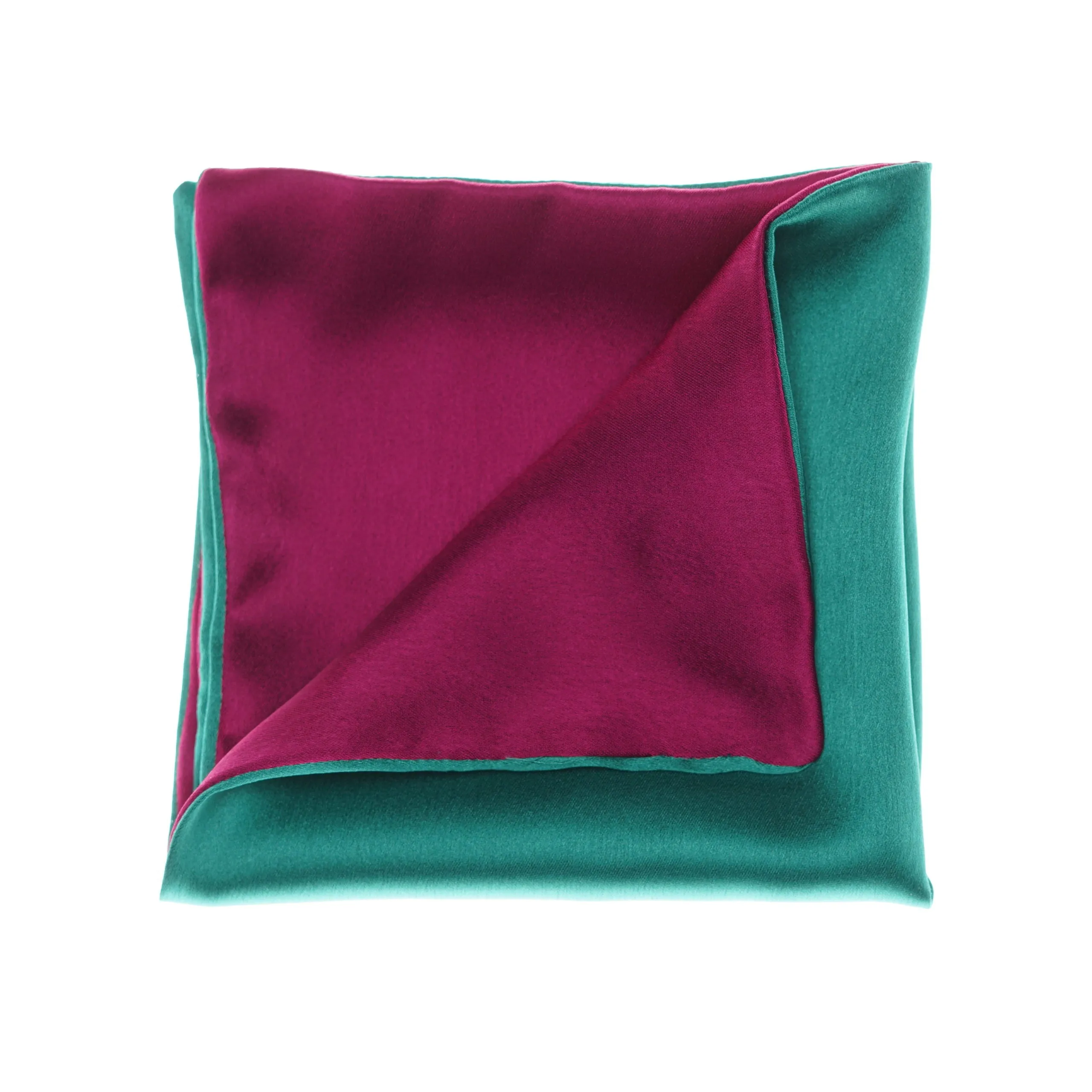 Regal Magenta - Green Pocket Square