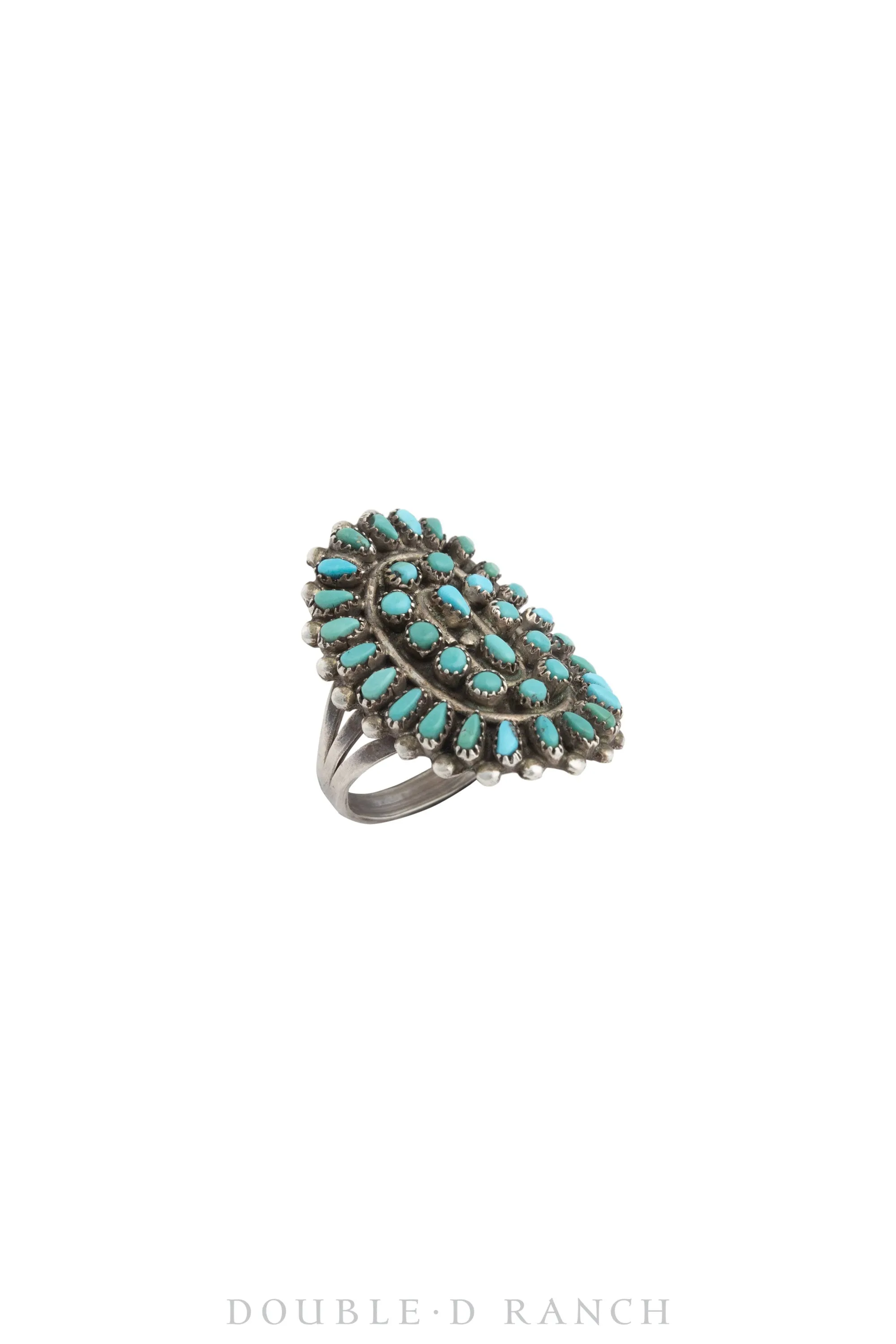 Ring, Cluster, Turquoise, Snake Eye, Vintage ‘40s, 1438