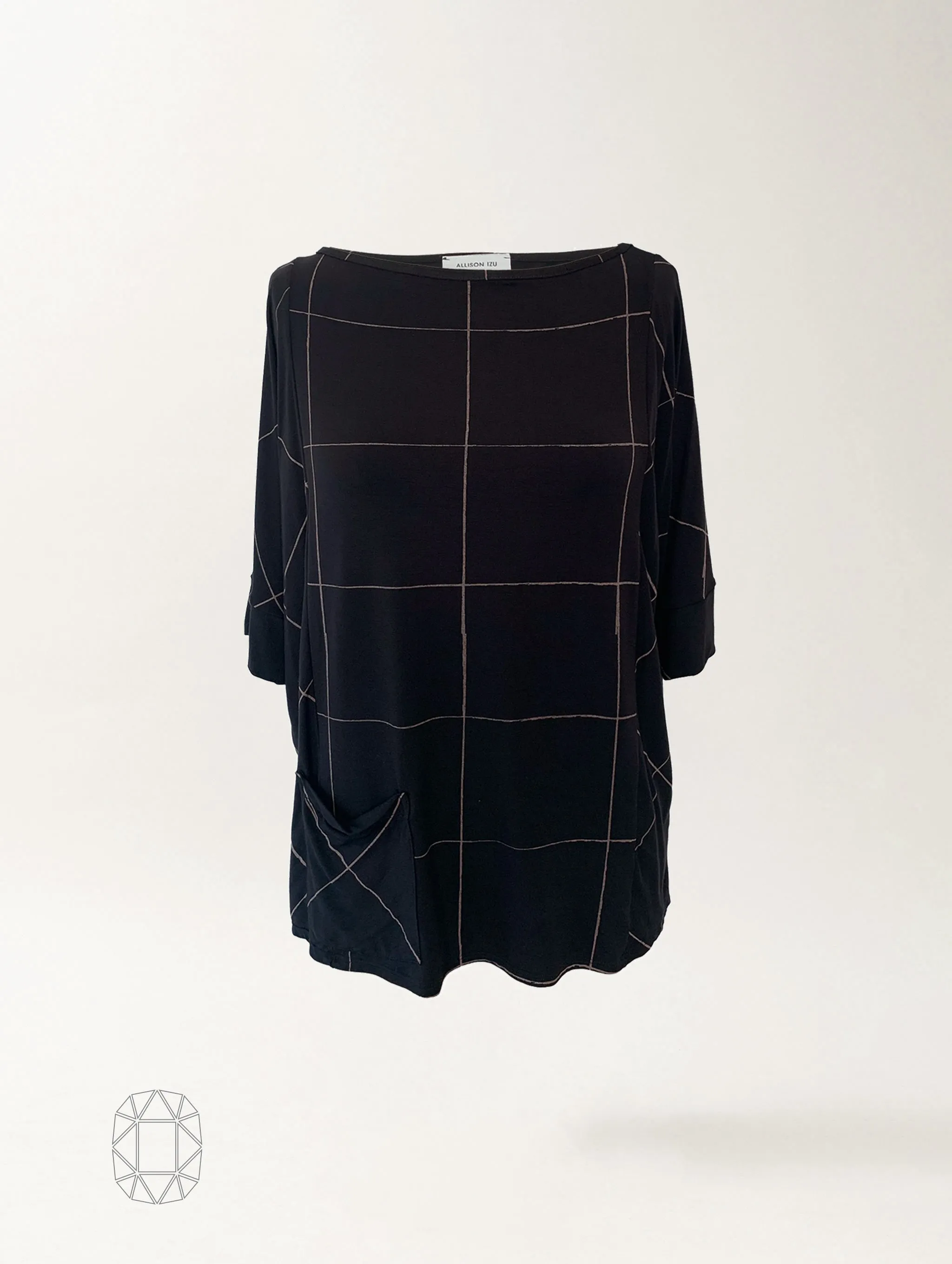 Sami Top - Infinite Grid Rayon Jersey