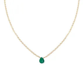 Short Gemstone Necklace - Green Onyx