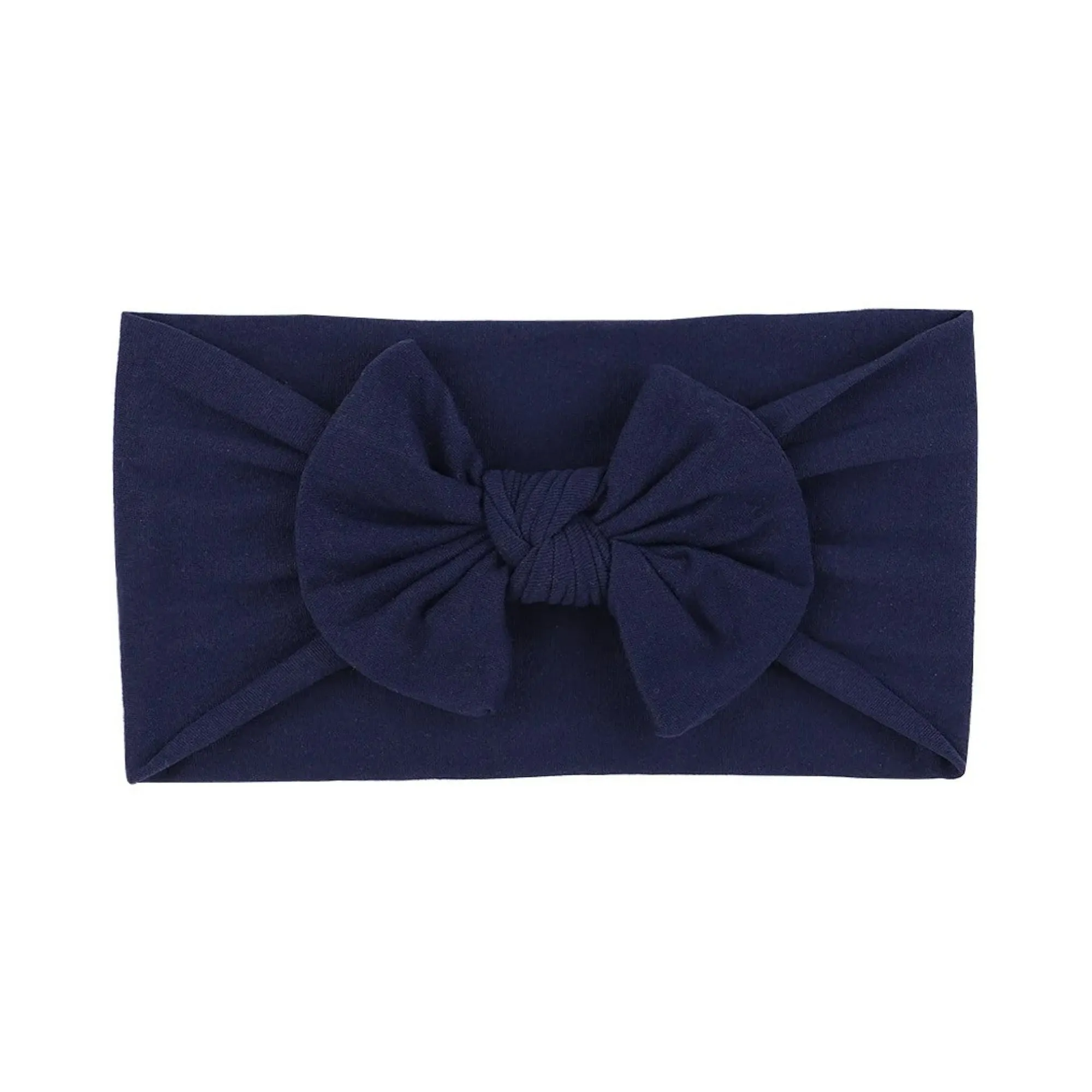 Soft Solid Colour Nylon Baby Headband in Navy