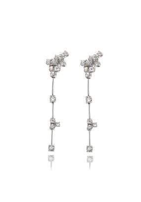 Stefan Hafner 18KWG Air Cluster Diamond Dangle Earrings