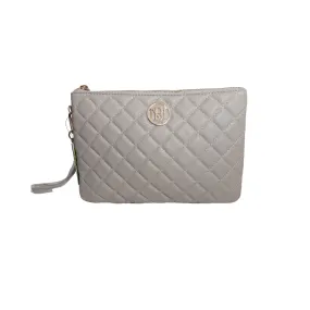 Studio Badgley Mischka Beige Vegan Leather Quilted Large Clutch | Brand new |